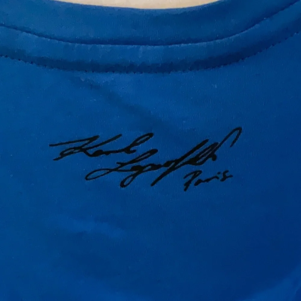 Carl Lagerfeld blue T-shirt with Crystal bling - Picture 3 of 4